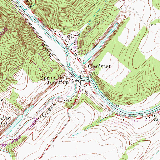 Topographic Map of Piney Creek, PA