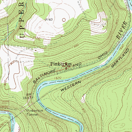 Topographic Map of Pinkerton, PA