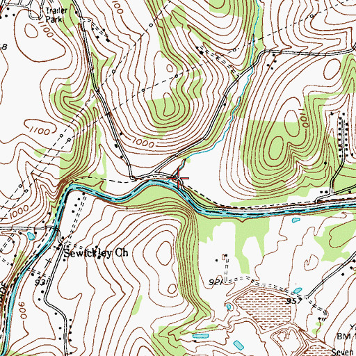 Topographic Map of Pinkerton Run, PA