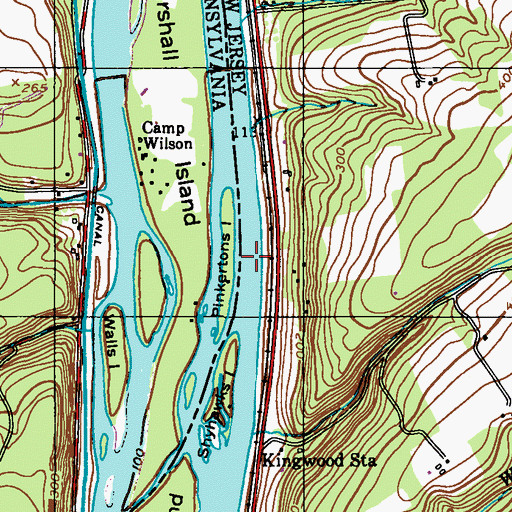 Topographic Map of Pinkertons Island, NJ