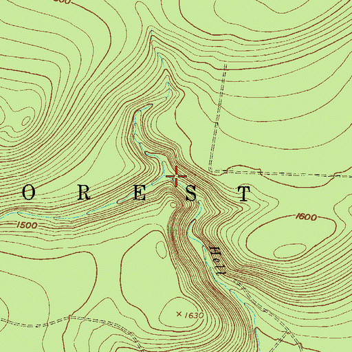 Topographic Map of Pinoak Run, PA