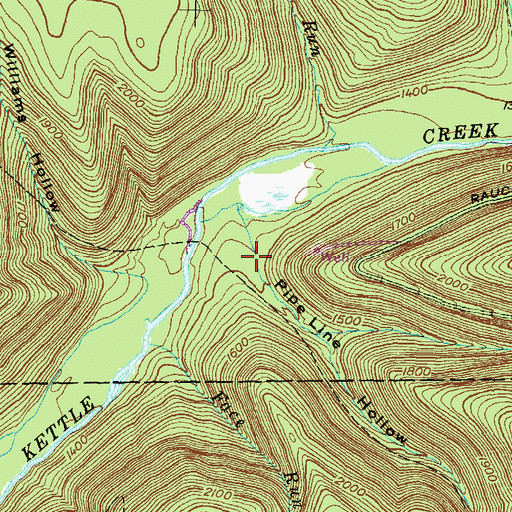 Topographic Map of Pipe Line Hollow, PA