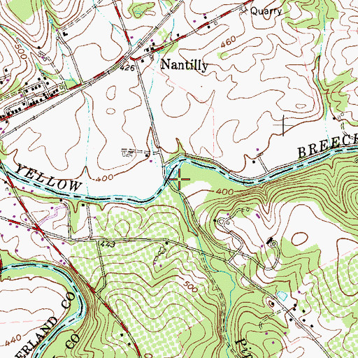 Topographic Map of Pippins Run, PA