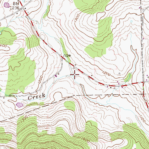Topographic Map of Pisgah Creek, PA