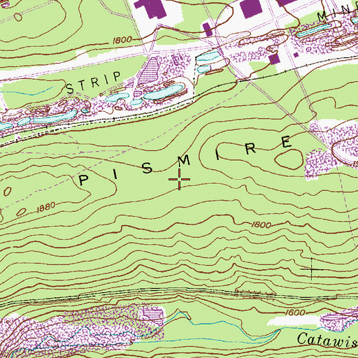 Topographic Map of Pismire Ridge, PA