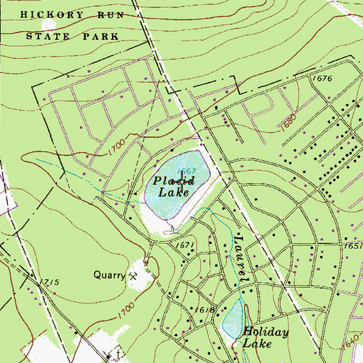 Topographic Map of Placid Lake, PA