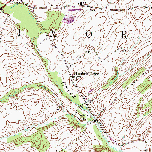 Topographic Map of Plainfield School, PA