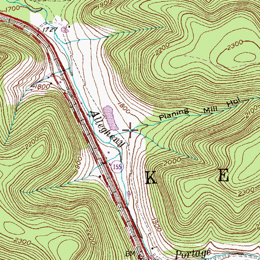 Topographic Map of Planing Mill Hollow, PA