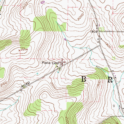 Topographic Map of Plank Cemetery, PA
