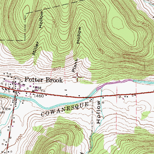 Topographic Map of Plank Hollow, PA