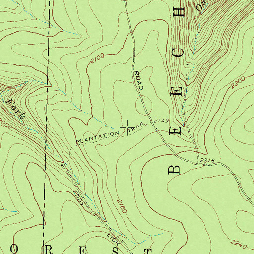 Topographic Map of Plantation Trail, PA