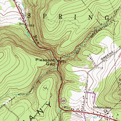 Topographic Map of Pleasant Gap, PA