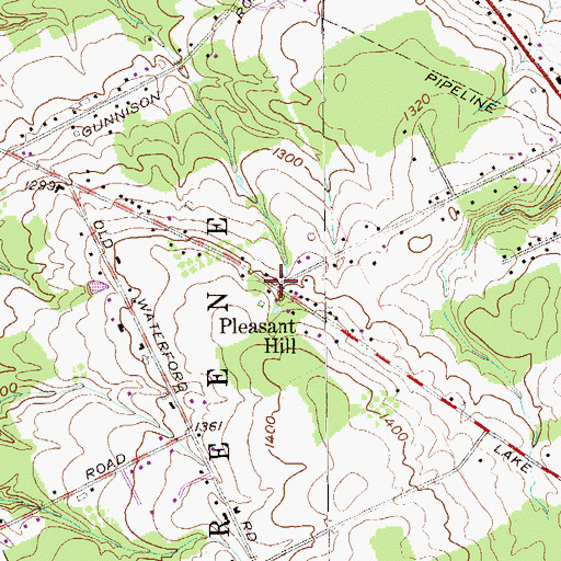 Topographic Map of Pleasant Hill, PA