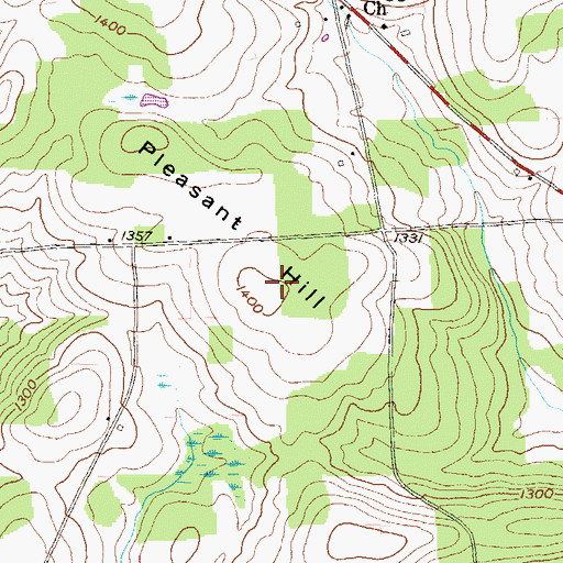 Topographic Map of Pleasant Hill, PA