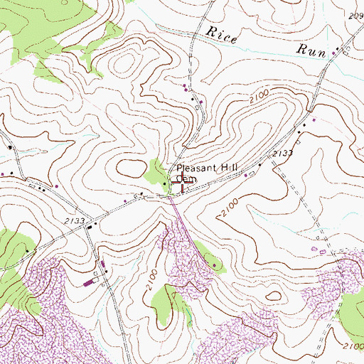 Topographic Map of Pleasant Hill Cemetery, PA