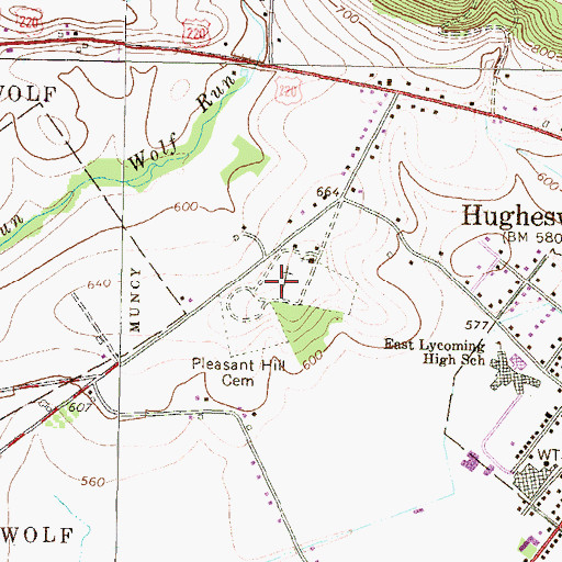 Topographic Map of Pleasant Hill Cemetery, PA