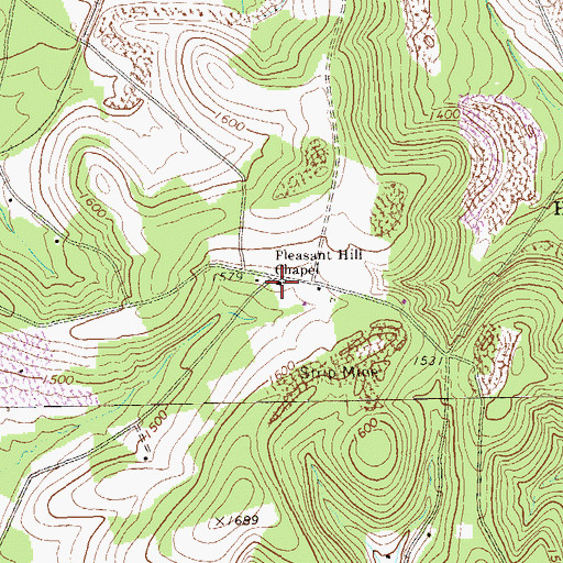 Topographic Map of Pleasant Hill Chapel, PA
