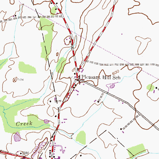 Topographic Map of Pleasant Hill School, PA