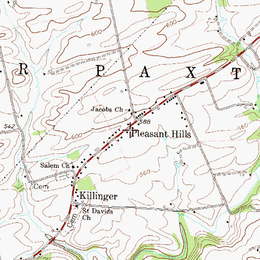 Topographic Map of Pleasant Hills, PA
