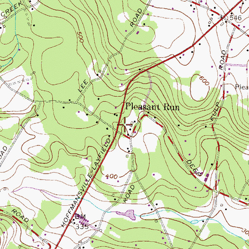 Topographic Map of Pleasant Run, PA