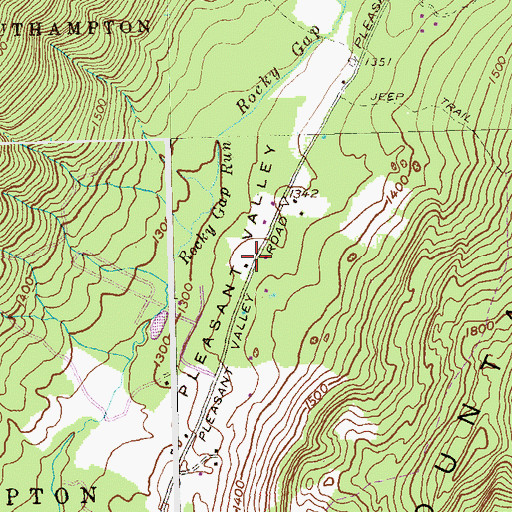 Topographic Map of Pleasant Valley, PA