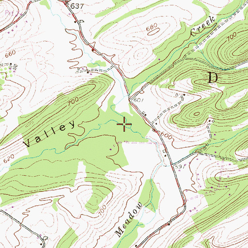 Topographic Map of Pleasant Valley, PA