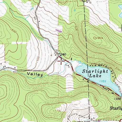 Topographic Map of Pleasant Valley, PA