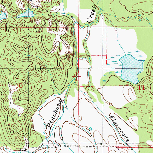 Topographic Map of Flatwoods Creek, AL