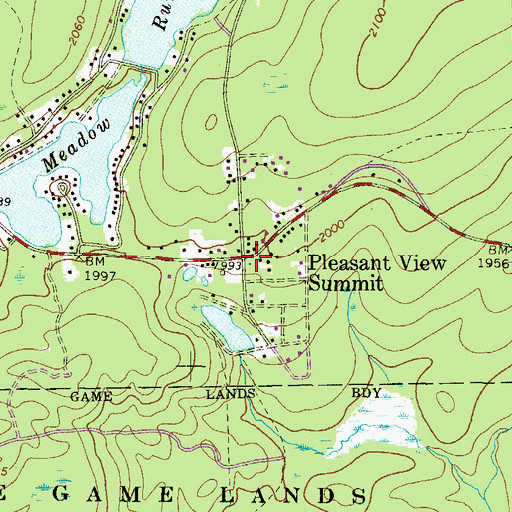 Topographic Map of Pleasant View Summit, PA