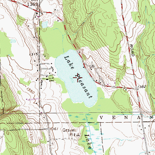 Topographic Map of Lake Pleasant, PA