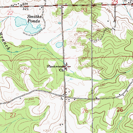 Topographic Map of Fleetwood Baptist Church, AL