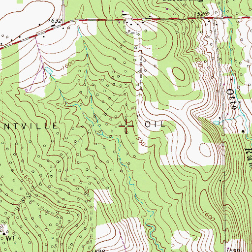 Topographic Map of Pleasantville Oil Field, PA