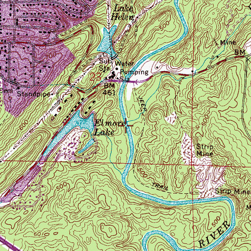 Topographic Map of Fleming Branch, AL