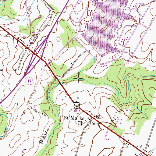 Topographic Map of Plum Run, PA