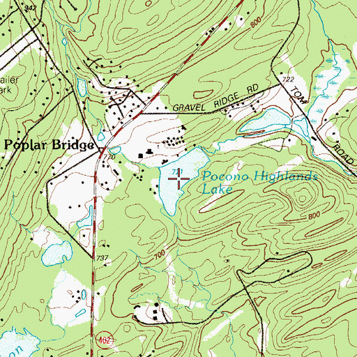 Topographic Map of Pocono Highlands Lake, PA