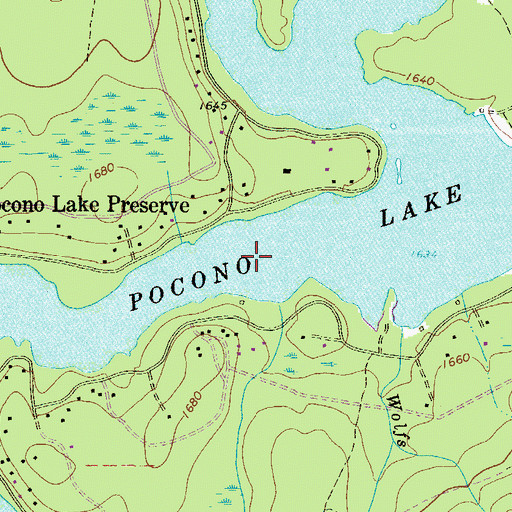 Topographic Map of Pocono Lake, PA