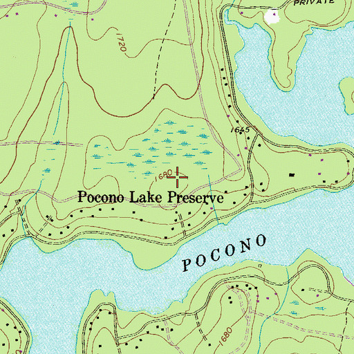 Topographic Map of Pocono Lake Preserve, PA