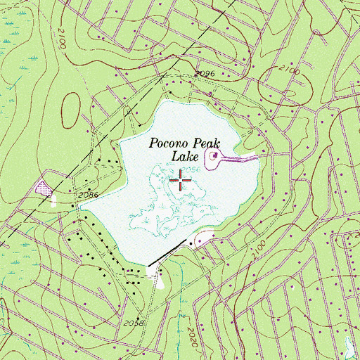 Topographic Map of Pocono Peak Lake, PA