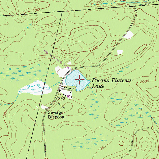 Topographic Map of Pocono Plateau Lake, PA