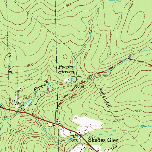 Topographic Map of Pocono Spring, PA