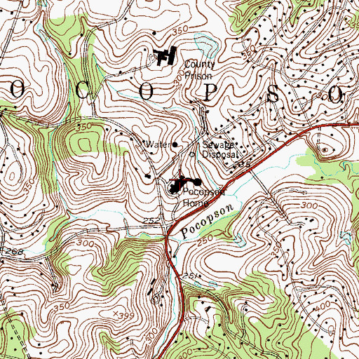 Topographic Map of Pocopson Home, PA
