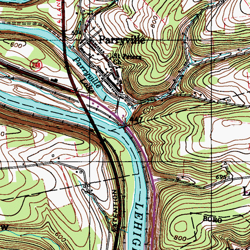 Topographic Map of Pohopoco Creek, PA
