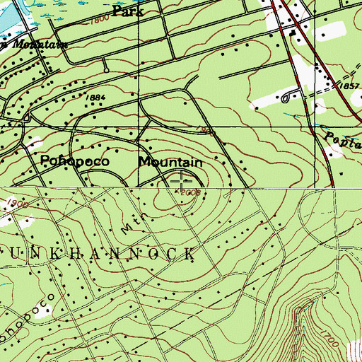 Topographic Map of Pohopoco Mountain, PA
