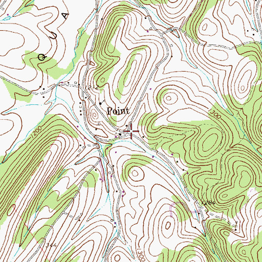 Topographic Map of Point, PA