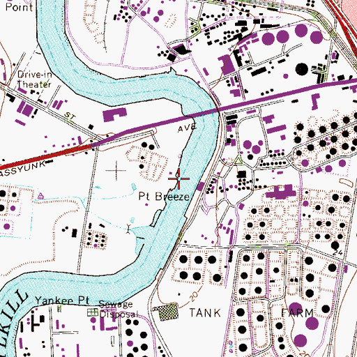 Topographic Map of Point Breeze, PA