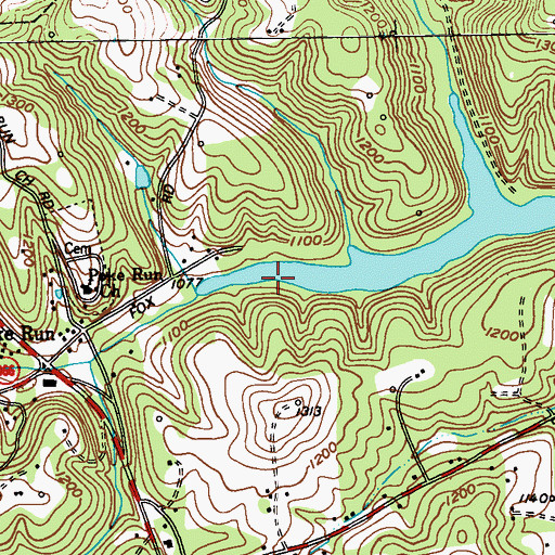 Topographic Map of Poke Run, PA