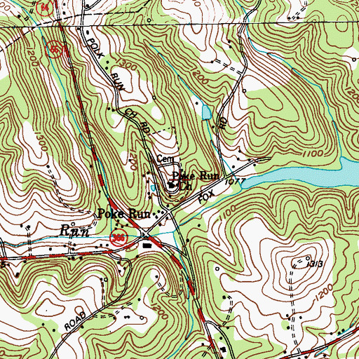 Topographic Map of Poke Run Church, PA