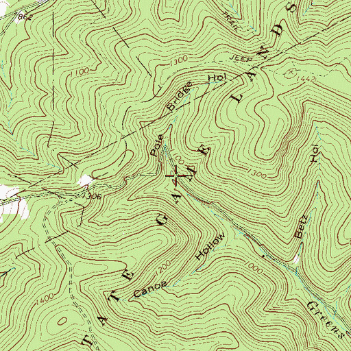 Topographic Map of Pole Bridge Hollow, PA