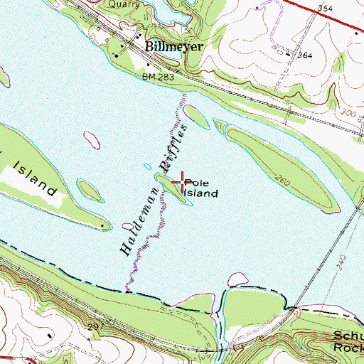 Topographic Map of Pole Island, PA