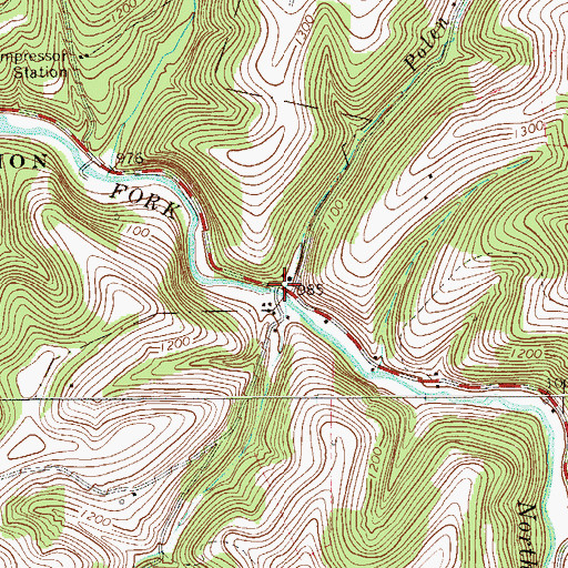 Topographic Map of Polen Run, PA